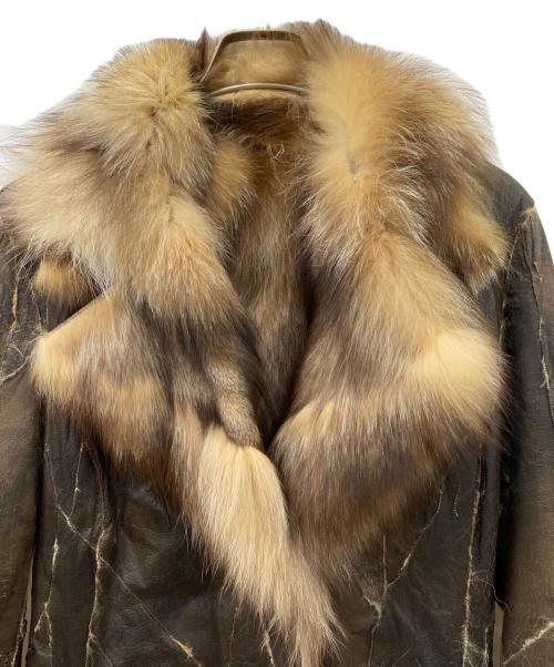 INES ET MARECHAL（イネス エ マレシャル）INES ET MARECHAL (イネス エ マレシャル) 毛皮ショートコート ブラウン サイズ:40の古着・服飾アイテム