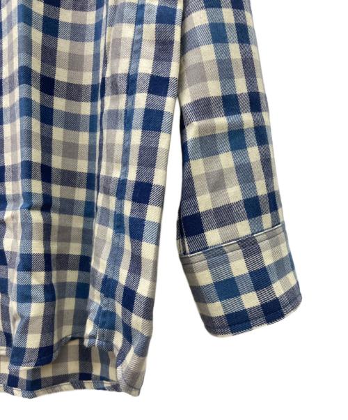 mont-bell（モンベル）mont-bell (モンベル) メリノウール トレールシャツ ネイビー×ベージュ サイズ:Mの古着・服飾アイテム