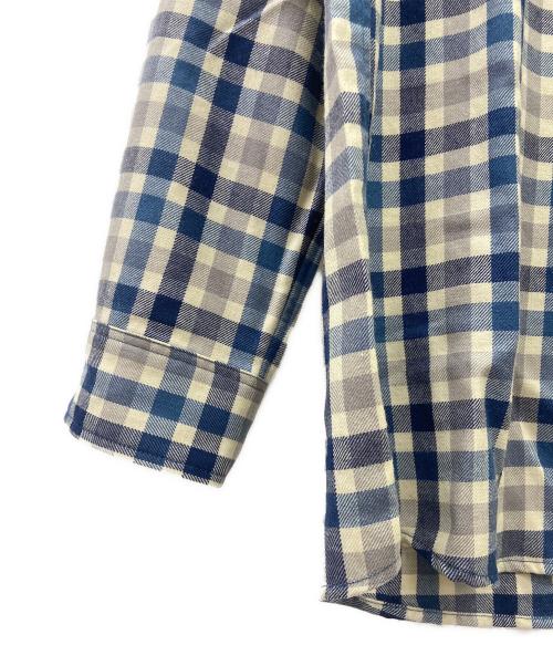 mont-bell（モンベル）mont-bell (モンベル) メリノウール トレールシャツ ネイビー×ベージュ サイズ:Mの古着・服飾アイテム