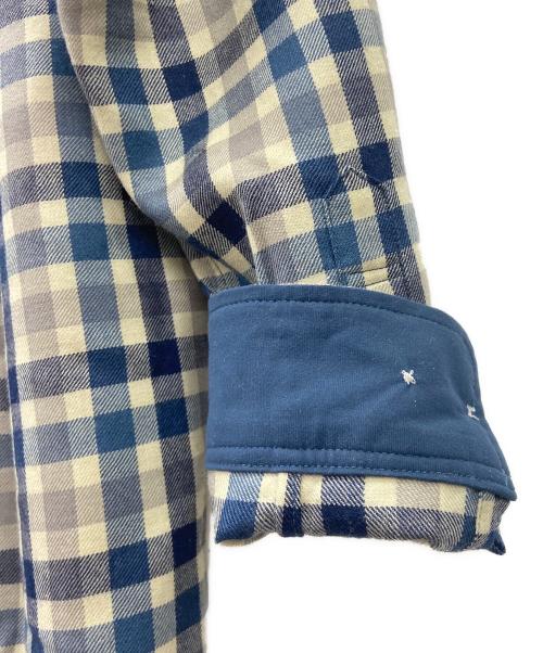 mont-bell（モンベル）mont-bell (モンベル) メリノウール トレールシャツ ネイビー×ベージュ サイズ:Mの古着・服飾アイテム