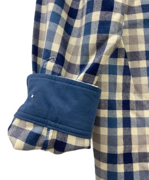 mont-bell（モンベル）mont-bell (モンベル) メリノウール トレールシャツ ネイビー×ベージュ サイズ:Mの古着・服飾アイテム