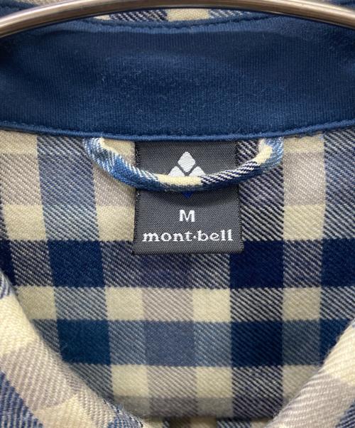 mont-bell（モンベル）mont-bell (モンベル) メリノウール トレールシャツ ネイビー×ベージュ サイズ:Mの古着・服飾アイテム