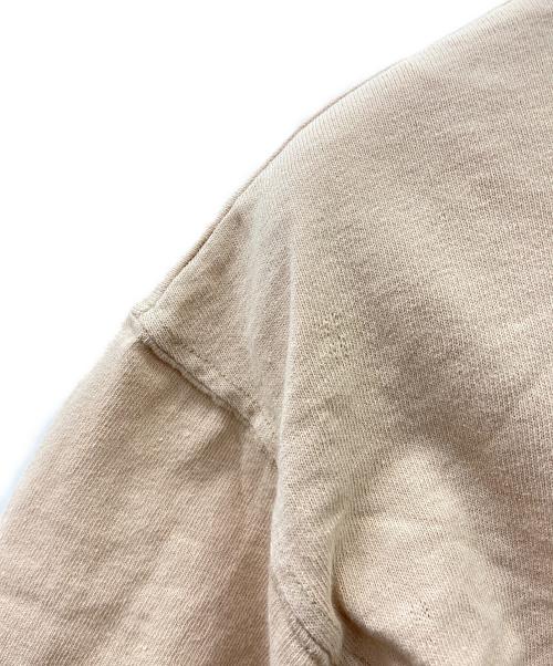 stussy（ステューシー）stussy (ステューシー) ロゴリンガーカットソー ベージュ×ネイビー サイズ:Mの古着・服飾アイテム