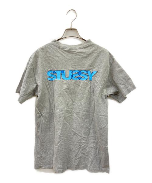 stussy（ステューシー）stussy (ステューシー) ショーンロゴカットソー グレー×ブルー サイズ:Mの古着・服飾アイテム