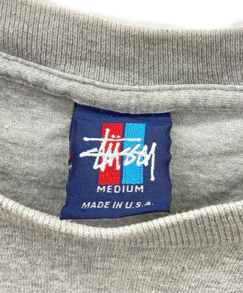 stussy（ステューシー）stussy (ステューシー) ショーンロゴカットソー グレー×ブルー サイズ:Mの古着・服飾アイテム