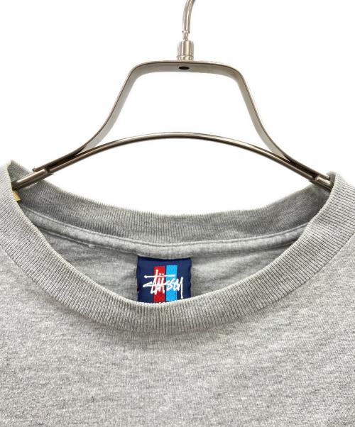 stussy（ステューシー）stussy (ステューシー) ショーンロゴカットソー グレー×ブルー サイズ:Mの古着・服飾アイテム