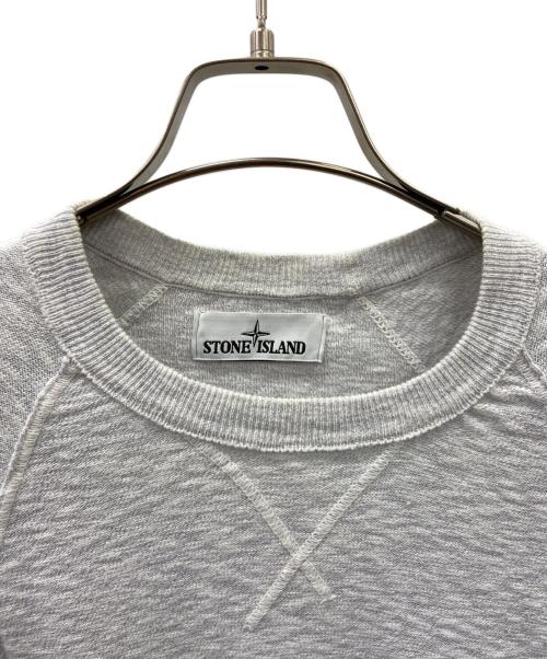 STONE ISLAND（ストーンアイランド）STONE ISLAND (ストーンアイランド) クルーネックニット ライトグレー サイズ:Lの古着・服飾アイテム