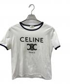 CELINEセリーヌ）の古着「コットンジャージー」｜ホワイト×ネイビー