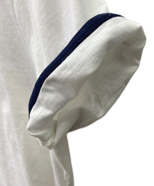 CELINE（セリーヌ）CELINE (セリーヌ) コットンジャージー ホワイト×ネイビー サイズ:Lの古着・服飾アイテム