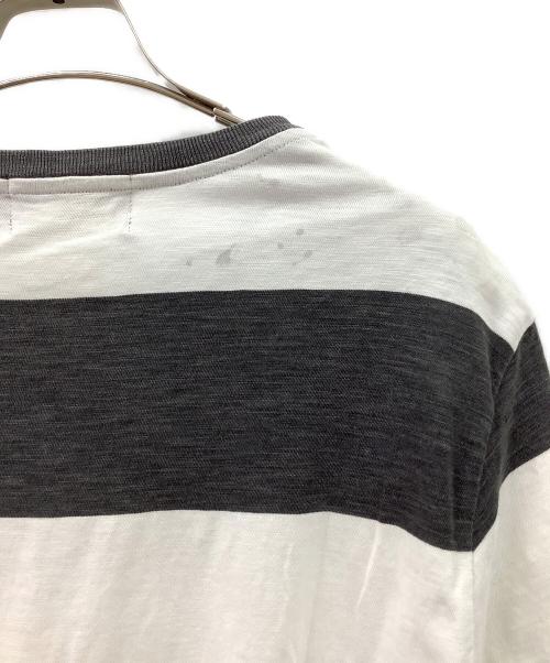 RRL（ダブルアールエル）RRL (ダブルアールエル) 半袖カットソー ホワイト×グレー サイズ:Sの古着・服飾アイテム