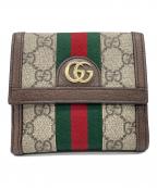 GUCCIグッチ）の古着「2つ折り財布」｜ブラウン×ベージュ