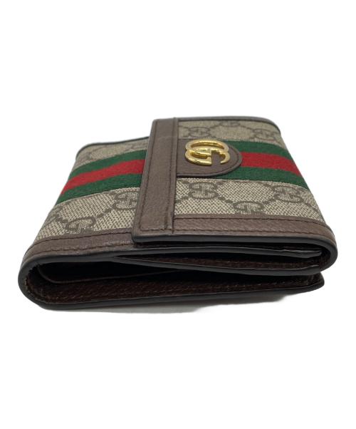 GUCCI（グッチ）GUCCI (グッチ) 2つ折り財布 ブラウン×ベージュの古着・服飾アイテム
