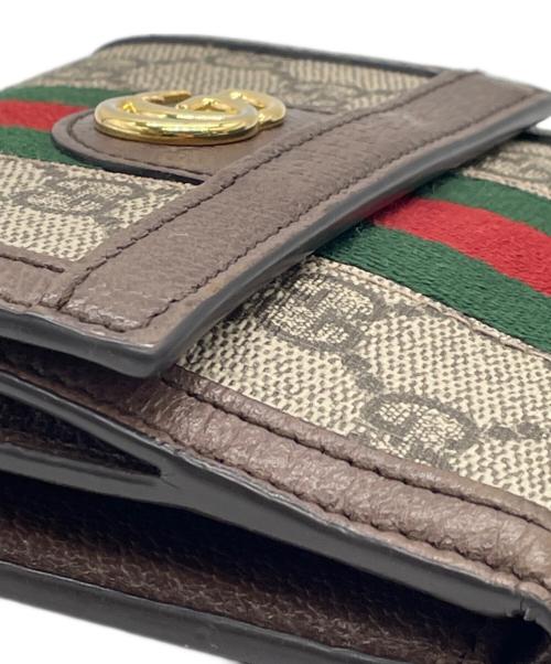 GUCCI（グッチ）GUCCI (グッチ) 2つ折り財布 ブラウン×ベージュの古着・服飾アイテム
