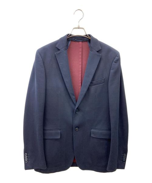 Salvatore Ferragamo（サルヴァトーレ フェラガモ）Salvatore Ferragamo (サルヴァトーレ フェラガモ) テーラードジャケット ネイビー×レッド サイズ:50の古着・服飾アイテム