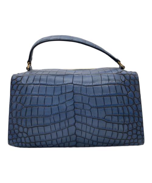 LEATHER JEWELS（レザージュエルズ）LEATHER JEWELS (レザージュエルズ) 型押しショルダーバッグ ネイビーの古着・服飾アイテム