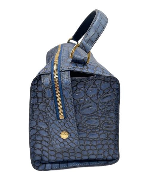 LEATHER JEWELS（レザージュエルズ）LEATHER JEWELS (レザージュエルズ) 型押しショルダーバッグ ネイビーの古着・服飾アイテム