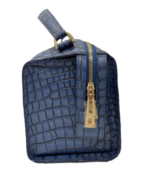 LEATHER JEWELS（レザージュエルズ）LEATHER JEWELS (レザージュエルズ) 型押しショルダーバッグ ネイビーの古着・服飾アイテム