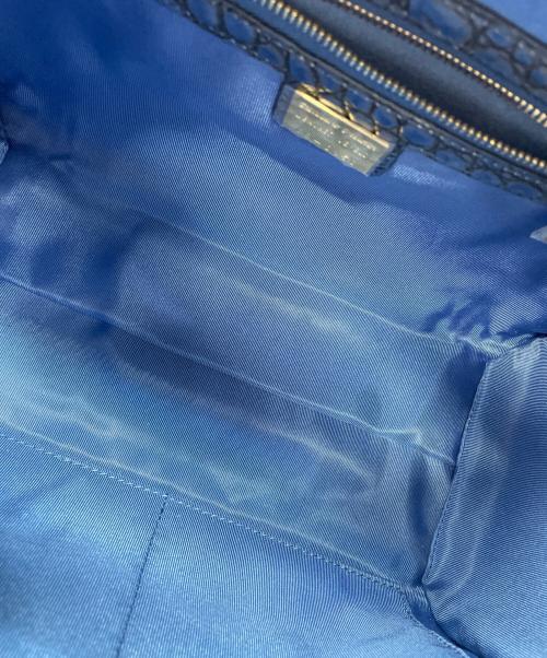 LEATHER JEWELS（レザージュエルズ）LEATHER JEWELS (レザージュエルズ) 型押しショルダーバッグ ネイビーの古着・服飾アイテム