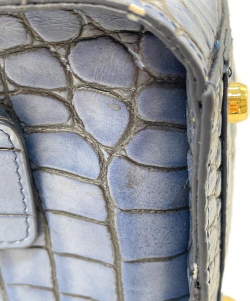 LEATHER JEWELS（レザージュエルズ）LEATHER JEWELS (レザージュエルズ) 型押しショルダーバッグ ネイビーの古着・服飾アイテム