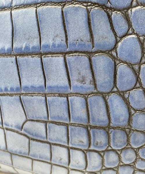 LEATHER JEWELS（レザージュエルズ）LEATHER JEWELS (レザージュエルズ) 型押しショルダーバッグ ネイビーの古着・服飾アイテム