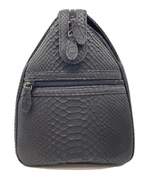 記載無（キサイナシ）記載無 (キサイナシ) レザーボストンバッグ ブラックの古着・服飾アイテム