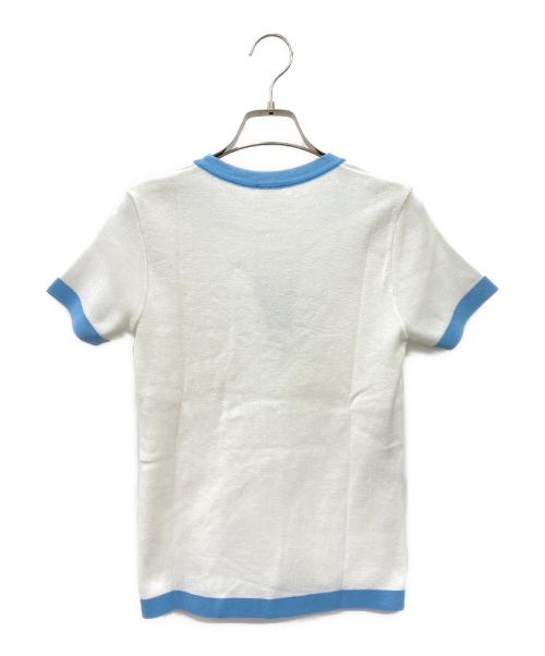 CHANEL（シャネル）CHANEL (シャネル) ココマークサマーニット ホワイト×ブルー サイズ:42の古着・服飾アイテム