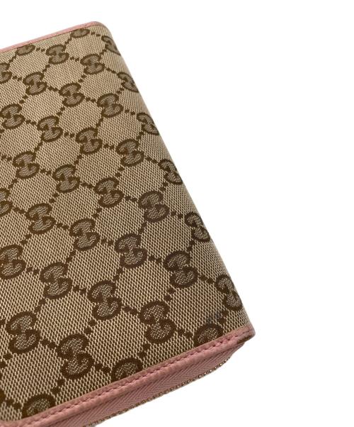GUCCI（グッチ）GUCCI (グッチ) 長財布 ベージュ×ピンクの古着・服飾アイテム