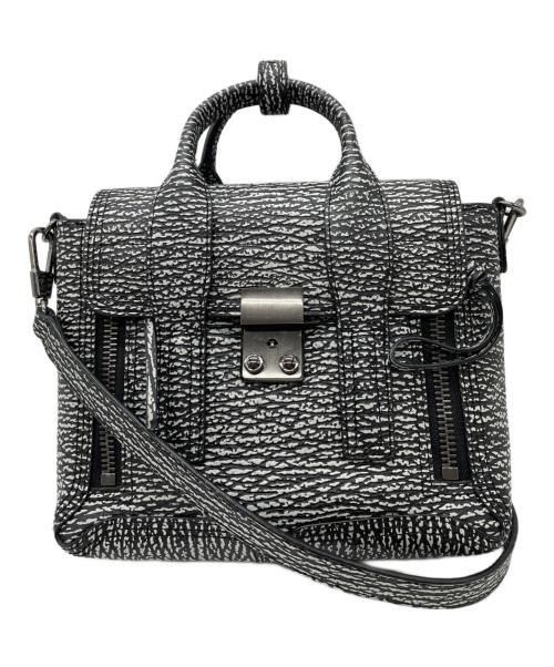 3.1 phillip lim（スリーワンフィリップリム）3.1 phillip lim (スリーワンフィリップリム) サッチェルバッグ ブラック×ホワイトの古着・服飾アイテム