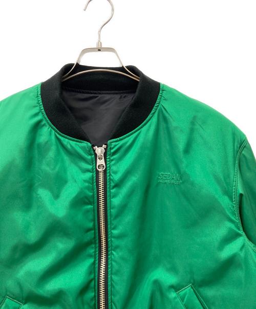 SEDAN ALL-PURPOSE（セダンオールパーパス）SEDAN ALL-PURPOSE (セダンオールパーパス) Reversible CORDURA Flight Jacket ブラック×グリーン サイズ:Lの古着・服飾アイテム