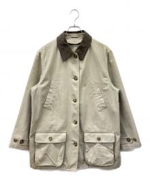 LAND'S END（ランズエンド）の古着「切替ハンティングジャケット」｜ベージュ×グレー