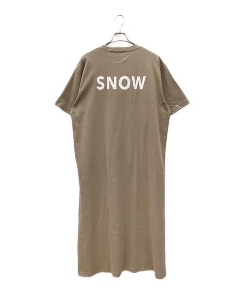 JOURNAL STANDARD relume（ジャーナルスタンダード レリューム）JOURNAL STANDARD relume (ジャーナルスタンダード レリューム) Snow peak (スノーピーク) Tシャツワンピース ベージュ×ホワイト サイズ:FREEの古着・服飾アイテム