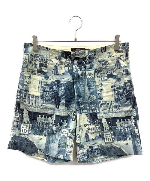 RRL（ダブルアールエル）RRL (ダブルアールエル) Photo Print Twill Field Shoprt ブルー×ホワイト サイズ:W30の古着・服飾アイテム