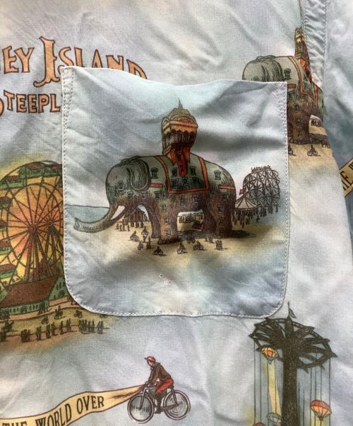 RRL（ダブルアールエル）RRL (ダブルアールエル) CONEY ISLAND CAMP SHIRT ブルー×イエロー サイズ:Mの古着・服飾アイテム