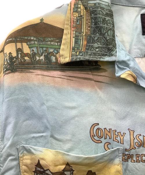 RRL（ダブルアールエル）RRL (ダブルアールエル) CONEY ISLAND CAMP SHIRT ブルー×イエロー サイズ:Mの古着・服飾アイテム