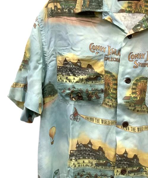 RRL（ダブルアールエル）RRL (ダブルアールエル) CONEY ISLAND CAMP SHIRT ブルー×イエロー サイズ:Mの古着・服飾アイテム