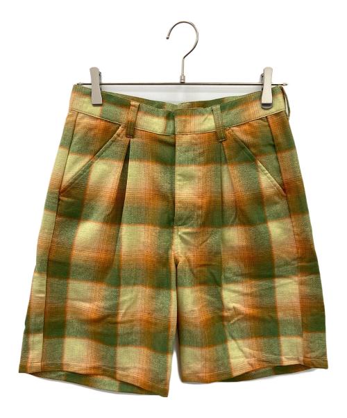 sttusy（ステューシー）sttusy (ステューシー) DORIS PLAID BAGGY SHORT イエロー×グリーン サイズ:3の古着・服飾アイテム