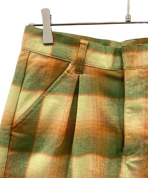 sttusy（ステューシー）sttusy (ステューシー) DORIS PLAID BAGGY SHORT イエロー×グリーン サイズ:3の古着・服飾アイテム