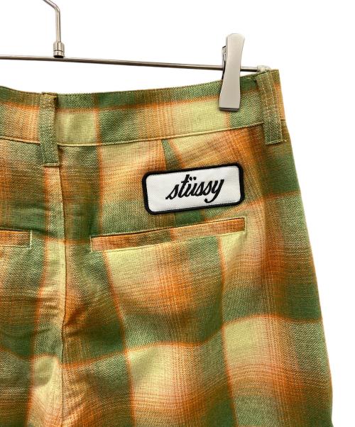sttusy（ステューシー）sttusy (ステューシー) DORIS PLAID BAGGY SHORT イエロー×グリーン サイズ:3の古着・服飾アイテム
