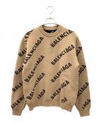 BALENCIAGAバレンシアガ）の古着「ロゴニット」｜ブラウン×ブラック