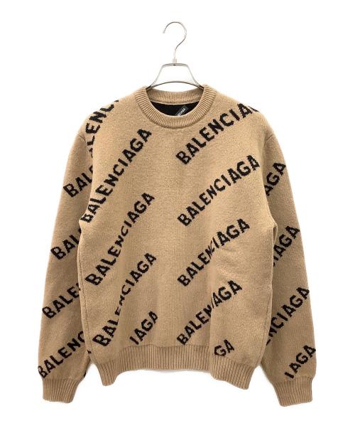BALENCIAGA（バレンシアガ）BALENCIAGA (バレンシアガ) ロゴニット ブラウン×ブラック サイズ:Mの古着・服飾アイテム