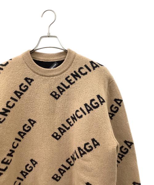 BALENCIAGA（バレンシアガ）BALENCIAGA (バレンシアガ) ロゴニット ブラウン×ブラック サイズ:Mの古着・服飾アイテム