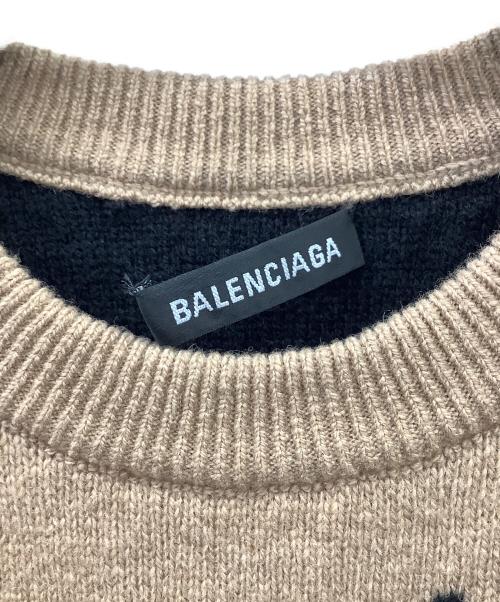 BALENCIAGA（バレンシアガ）BALENCIAGA (バレンシアガ) ロゴニット ブラウン×ブラック サイズ:Mの古着・服飾アイテム