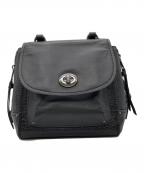 COACHコーチ）の古着「レザーリュック」｜ブラック