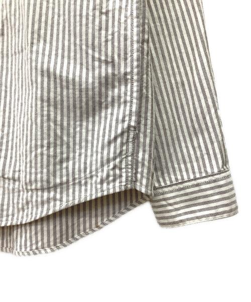 DANTON（ダントン）DANTON (ダントン) バンドカラーシャツ ホワイト×グレー サイズ:42の古着・服飾アイテム