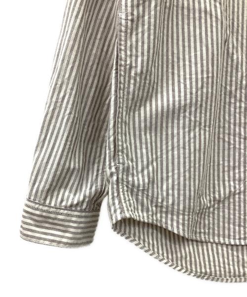 DANTON（ダントン）DANTON (ダントン) バンドカラーシャツ ホワイト×グレー サイズ:42の古着・服飾アイテム