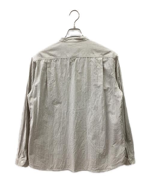 DANTON（ダントン）DANTON (ダントン) バンドカラーシャツ ホワイト×グレー サイズ:42の古着・服飾アイテム