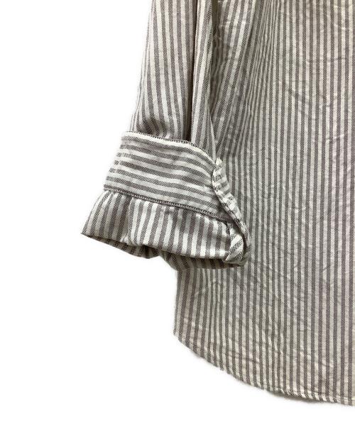 DANTON（ダントン）DANTON (ダントン) バンドカラーシャツ ホワイト×グレー サイズ:42の古着・服飾アイテム