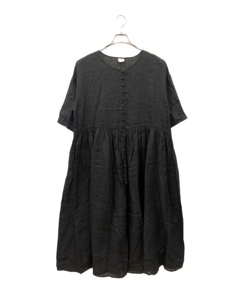 TSUHARU by samansa Mos2（ツハル バイ サマンサモスモス）TSUHARU by samansa Mos2 (ツハル バイ サマンサモスモス) ブラウスワンピース ブラック サイズ:FREEの古着・服飾アイテム
