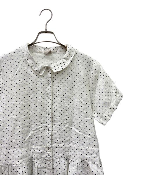 TSUHARU by samansa Mos2（ツハル バイ サマンサモスモス）TSUHARU by samansa Mos2 (ツハル バイ サマンサモスモス) シャツワンピース ホワイト×ブルー サイズ:FREEの古着・服飾アイテム