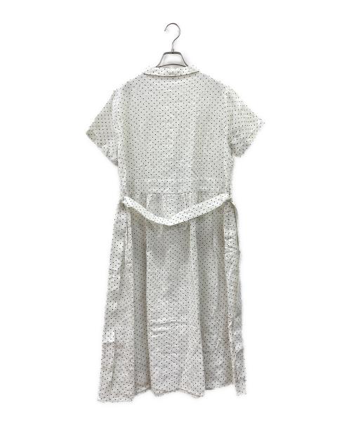 TSUHARU by samansa Mos2（ツハル バイ サマンサモスモス）TSUHARU by samansa Mos2 (ツハル バイ サマンサモスモス) シャツワンピース ホワイト×ブルー サイズ:FREEの古着・服飾アイテム